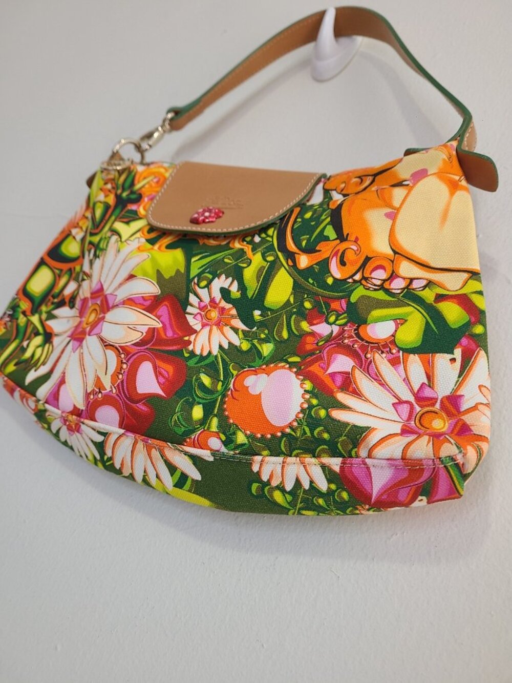Longchamp x Me Company Mini Le Pliage Floral Hand Bag Canvas - Picture 5 of 10